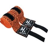HN Sport Boks Kick Boks Muay Thai Wushu Sanda Tüm Sporlar Için El Bandajı 3,5 M x 2 Adet Elastik Boks Bandajı - Siyah - Turuncu