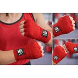 HN Sport Elastik Boks, Kick Boks ve Muay Thai Bandajı Özel Dokuma Elastik Bandaj ( Çift ) 3,5 Metre - Kırmızı