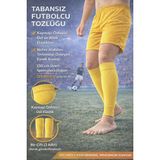 HN Sport Tekmelik Tutucu Tabansız Tozluk Futbolcu Tozluğu | Kaymaz Elastik, Nefes Alabilen Esnek Kumaş - Sarı - 39 - 44