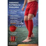 Hn Sport Tekmelik Tutucu Tozluk Tabansız Futbolcu Tozluğu Beyaz | Kaymaz Elastik, Nefes Alabilen Esnek Kumaş - 39 - 44 - Kırmızı