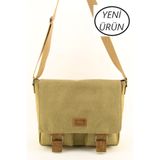HNB Kanvas Camel Su Geçirmez Postacı İş Okul Evrak Laptop Çantası