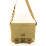 HNB Kanvas Su Geçirmez Postacı Laptop Çantası 38x28x10 cm Ergonomik Tasarım ve Hafif Taşıma - Camel
