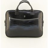 HNB Unisex 15 & 15.6 Inç Krokodil Laptop Evrak Çantası - 40 cm X 29 cm X 6 cm - Siyah