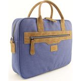 HNB Unisex Kanvas Su Geçirmez 15.6 Inç Bilgisayar Laptop Evrak Çantası - Indigo - Mavi