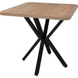 Hnc Home Mutfak Masası, Cafe, Restaurant Masa, Balkon Masısı, Metal Ayak Masa, 70X70 cm Kare Masa - Atlantik Çam - 70 x 70 cm