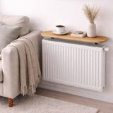 HNC Home Petek Üstü Dresuar 80X18 cm Radyatör Rafı Kitaplık Oval Kenarlı Petek Üstü Antre Mutfak Salon Rafı - Atlantik Çam