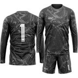Hnc Sport Kinetic Erkek Uzun Kollu Nefes Alabilen Çocuk ve Yetişkin Kaleci Forması Goalkeeper Jersey Gk - Siyah