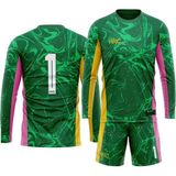Hnc Sport Kinetic Erkek Uzun Kollu Nefes Alabilen Çocuk ve Yetişkin Kaleci Forması Goalkeeper Jersey Gk - Yeşil