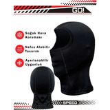 Hnc Sport Motosiklet Balaklava Nefes Alan Motorcu Termal Maske - Çok Amaçlı Sporcu Maskesi - Siyah