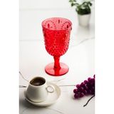 Hng Akrilik Kırmızı Tekli Kadeh & Su Meşrubat Kahve Yanı Bardağı 450 ml ( Cam Değildir )