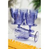 HNG Akrilik Mavi 6'lı Kadeh & Su Meşrubat Kahve Yanı Bardağı 450 ml ( Cam Değildir )