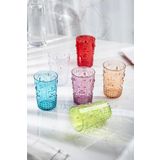 HNG HOME Akrilik Renkli 6'lı Kısa Bardak & Su Meşrubat Kahve Yanı Bardağı 400 ml ( Cam Değildir )