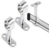 HNJUSR 2 adet dolap çubuğu, oval elbise askısı, 17 x 31 mm krom kaplama çelik, yan duvar, dolap borusu yatağı, duvara montaj ve tavan montajı için orta taşıyıcı, elbise dolabı çubuğu, uzatılabilir