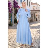 Hnt Hayrunnisa Fırfır Dantelli Modal Astarlı Tül Elbise Bebe Mavisi HNT8618 - 46