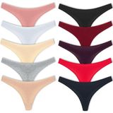 Hnx 10'Lu Pamuklu Kalpli Lastik Basic Tanga Kadın Külot