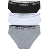 HNX 3'lü Pamuklu Slip Erkek Külot - 2XL - Siyah - Beyaz - Gri