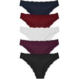 Hnx 5'li Dalgalı Lazer Kesim Interlok Slip Kadın Külot - XL - Karışık - Bej
