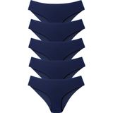 Hnx 5'Li Interlok Kumaş Lazer Kesim Dikişsiz Iz Yapmaz Slip Kadın Külot