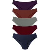 Hnx 5'li Lazer Kesim Interlok Slip Kadın Külot - XL - Karışık - Bej