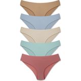 Hnx 5'li Lazer Kesim Interlok Slip Kadın Külot - XL - Karışık - Bordo