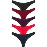 Hnx 5'Li Pamuklu Kalpli Lastik Basic Tanga Kadın Külot