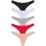 HNX 5'li Pamuklu Tanga Kadın Külot - 2XL - Karışık