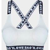 HNX Beyaz Love Lastikli Çapraz Askılı Sporcu Sütyen