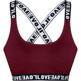 HNX Bordo Love Lastikli Çapraz Askılı Sporcu Sütyen
