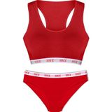 Hnx Kırmızı Lastikli Spor Sütyen Ve Bikini Kadın Külot