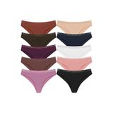 HNX UNDERWEAR 10'LU Micro Lazer Kesim Petek Lastik Hayalet Brazil Kadın Külot Karışık 1 XL hnxNM3537