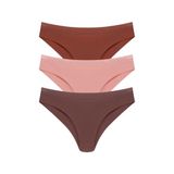 HNX UNDERWEAR 3'lü Micro Lazer Kesim Petek Lastik Hayalet Brazil Kadın Külot Siyah-Beyaz-Mor M hnxNM3551