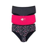 HNX UNDERWEAR 3'lü Pamuklu Desenli Yüksek Bel Büyük Beden Külot Karışık-4 2XL hnxNM5609
