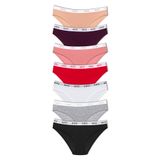 HNX UNDERWEAR 7'li Pamuklu Yazılı Jakar Lastik Kadın Slip Külot Kahve-Mor-Vizon-Kırmızı-Beyaz-Gri-Siyah L hnxNM1857