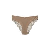 HNX UNDERWEAR Açık Kahve Pamuklu Arkası Dantel Detaylı Kadın Bikini Külot Açık Kahve 2XL hnxNM1978