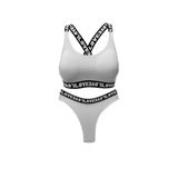 HNX UNDERWEAR Beyaz LOVE Lastikli Büstiyer Brazil Külot Kadın Spor İç Çamaşırı Takım Beyaz M hnxNM8397