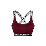 HNX UNDERWEAR Bordo Love Lastikli Çapraz Askılı Sporcu Sütyen Bordo S hnxNM529