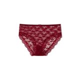 HNX UNDERWEAR Dantelli Bordo Yüksek Bel Büyük Beden Kadın Külot Bordo 3XL hnxNM1613