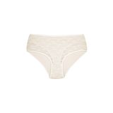 HNX UNDERWEAR Ekru Önü Çift Kat Astarlı Dantel Arkası Pamuklu Büyük Beden Kadın Külot Ekru 4XL hnxNM3124