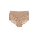 HNX UNDERWEAR Kahve Dantelli Yüksek Bel Büyük Beden Kadın Külot Kahverengi 4XL hnxNM2538