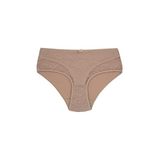 HNX UNDERWEAR Kahve Önü Çift Kat Astarlı Dantel Arkası Pamuklu Büyük Beden Kadın Külot Kahve 5XL hnxNM3123