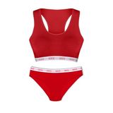 HNX UNDERWEAR Kırmızı Lastikli Spor Sütyen ve Bikini Kadın Külot Kırmızı M hnxNM8344