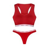 HNX UNDERWEAR Kırmızı Lastikli Spor Sütyen ve Tanga Kadın Külot Kırmızı L hnxNM8185