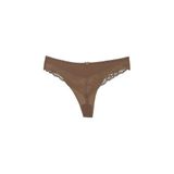 HNX UNDERWEAR Mikro Kumaş Lazer Kesim Arkası Dantel Detaylı String Tanga Kadın Külot Kahve L hnxNM7246