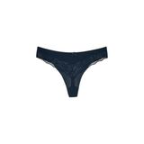 HNX UNDERWEAR Mikro Kumaş Lazer Kesim Arkası Dantel Detaylı String Tanga Kadın Külot Lacivert XL hnxNM7252
