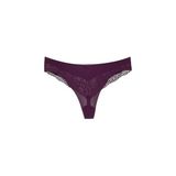 HNX UNDERWEAR Mikro Kumaş Lazer Kesim Arkası Dantel Detaylı String Tanga Kadın Külot Mor XL hnxNM7238