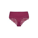 HNX UNDERWEAR Mürdüm Pamuklu Yüksek Bel Dantel Detaylı Büyük Beden Kadın Külot Mürdüm 2XL hnxNM2731