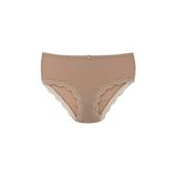 HNX UNDERWEAR Pamuklu Dantel Detaylı Yüksek Bel Büyük Beden Kaşkorse Kadın Külot Açık Kahve XL hnxNM2931