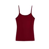HNX UNDERWEAR Pamuklu Fitilli Dokulu İnce Askılı Kadın Atlet (Bordo, XL)