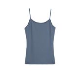 HNX UNDERWEAR Pamuklu Fitilli Dokulu İnce Askılı Kadın Atlet (Denim, XL)