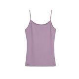 HNX UNDERWEAR Pamuklu Fitilli Dokulu İnce Askılı Kadın Atlet (Eflatun, XL)